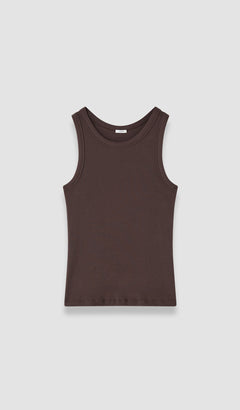 Brown Yeux Cotton Rib Vest - Joseph