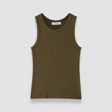 Green Yeux Cotton Rib Vest - Joseph