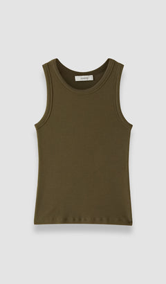 Green Yeux Cotton Rib Vest - Joseph