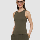 Green Yeux Cotton Rib Vest - Joseph