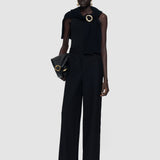 Black Yukio Gabardine Stretch Trousers - Joseph