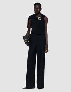 Black Yukio Gabardine Stretch Trousers - Joseph