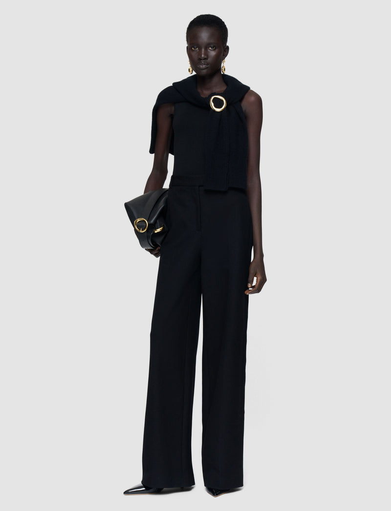 Black Yukio Gabardine Stretch Trousers - Joseph