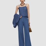 Blue Yukio Gabardine Stretch Trousers - Joseph