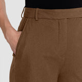 Brown Yukio Gabardine Stretch Trousers - Joseph