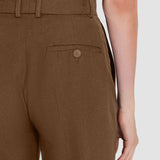 Brown Yukio Gabardine Stretch Trousers - Joseph