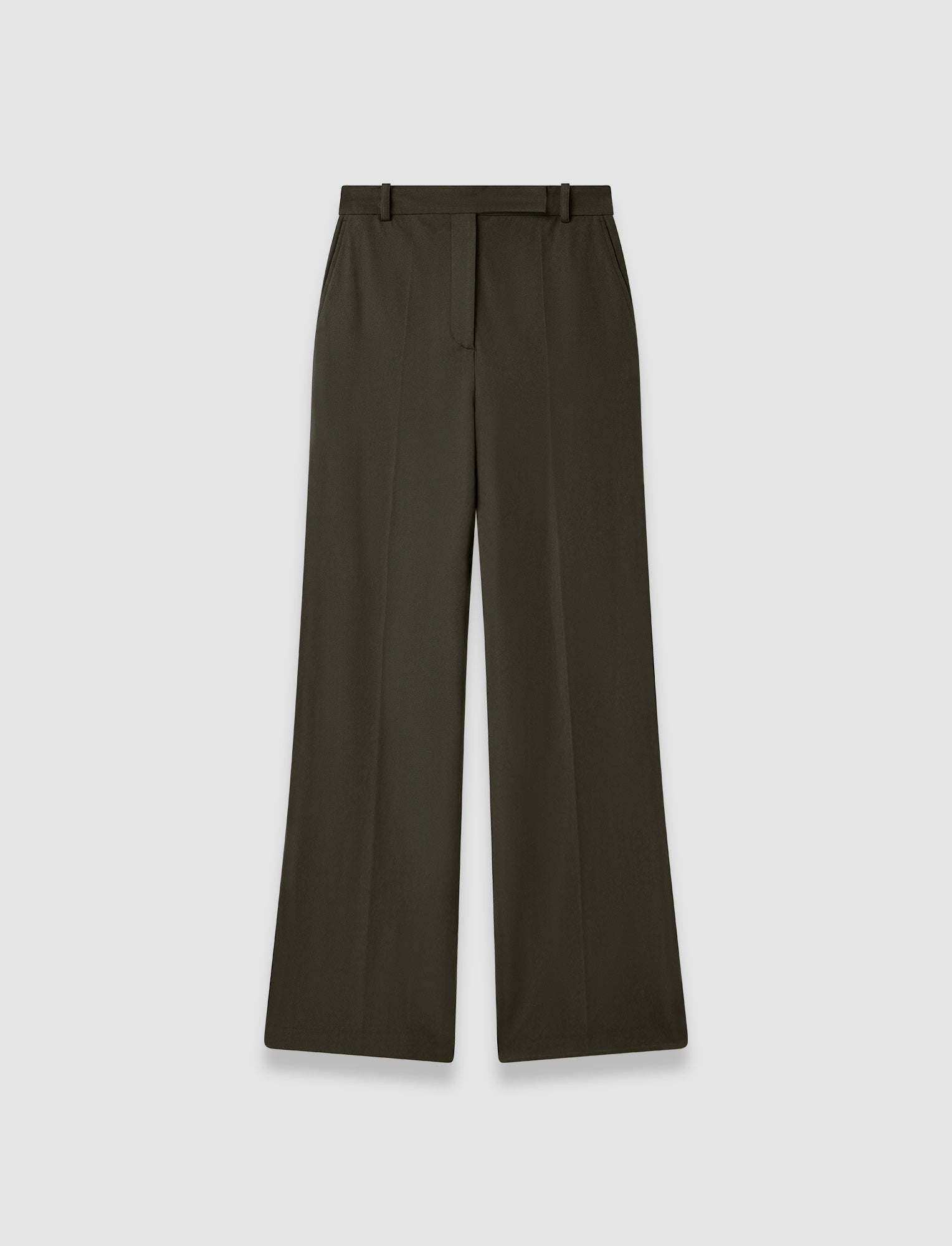 Yukio Gabardine Stretch Trousers in Green | JOSEPH US