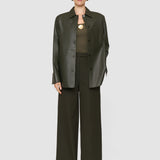 Green Yukio Gabardine Stretch Trousers - Joseph