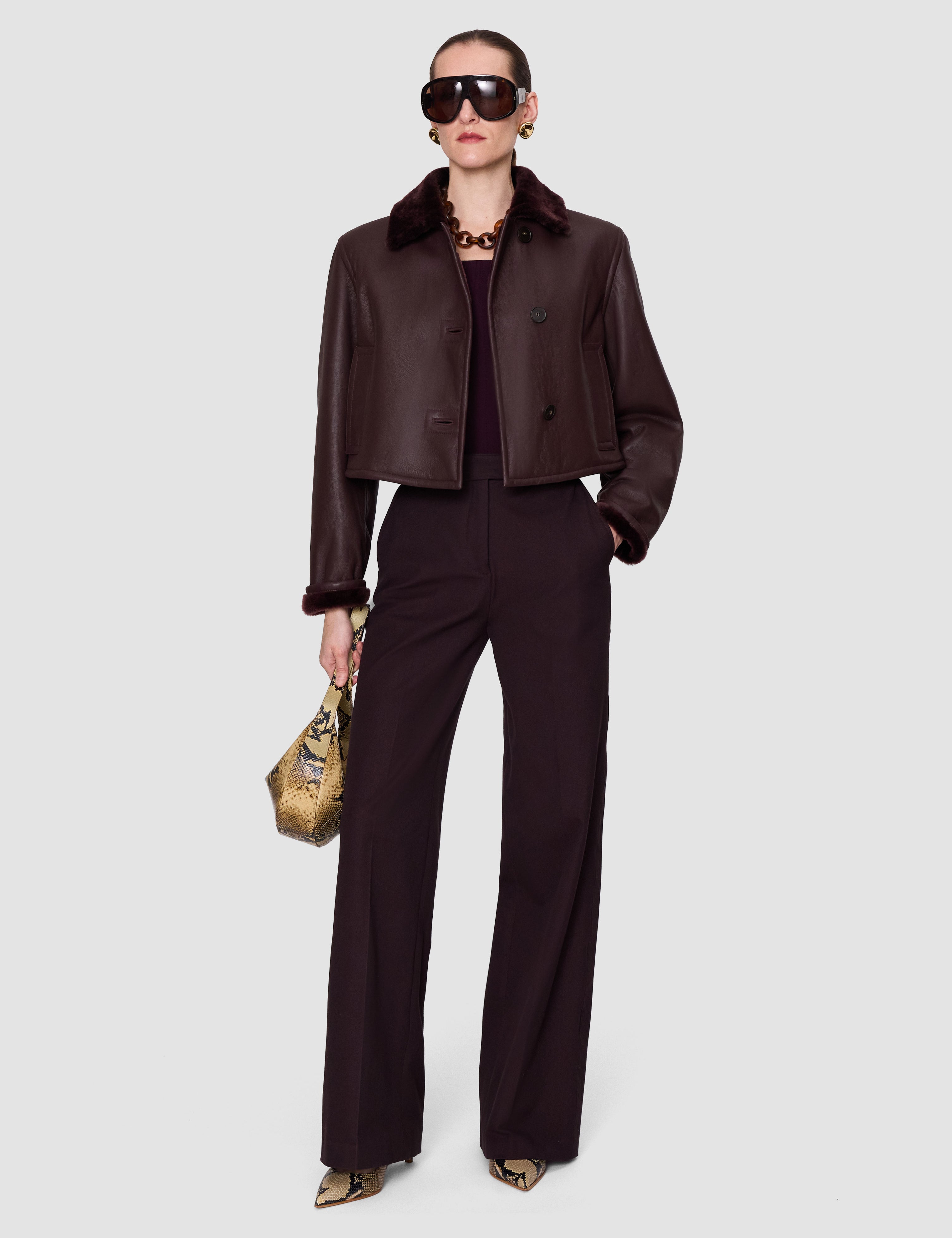 Purple Yukio Gabardine Stretch Trousers - Joseph