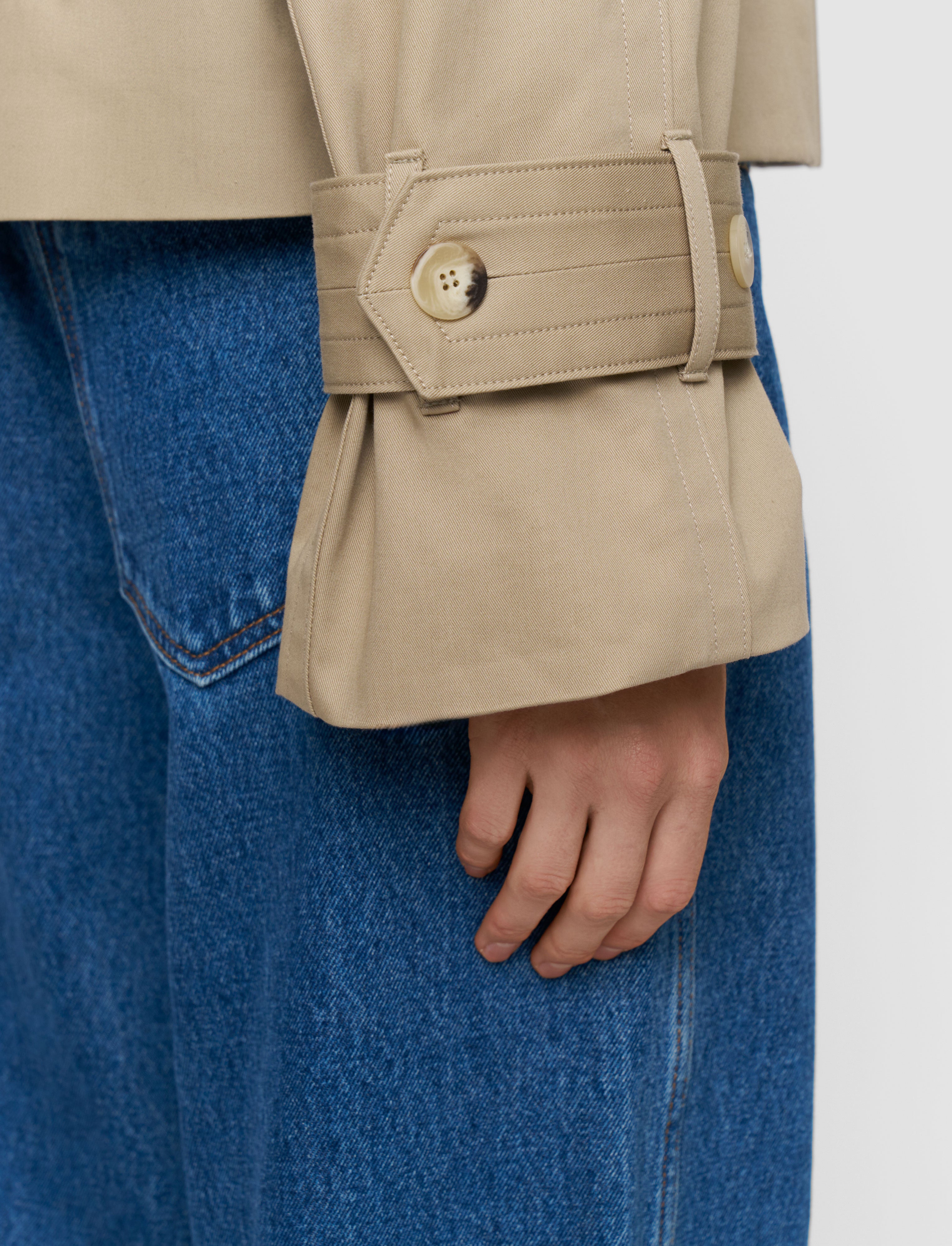 Zago Cotton Trench Jacket in Beige | JOSEPH US