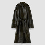 Green Zahia Textured Patent Leather Coat - Joseph