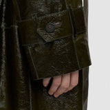 Green Zahia Textured Patent Leather Coat - Joseph
