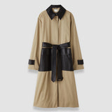 Beige Zaman Cotton Leather Trench Coat - Joseph