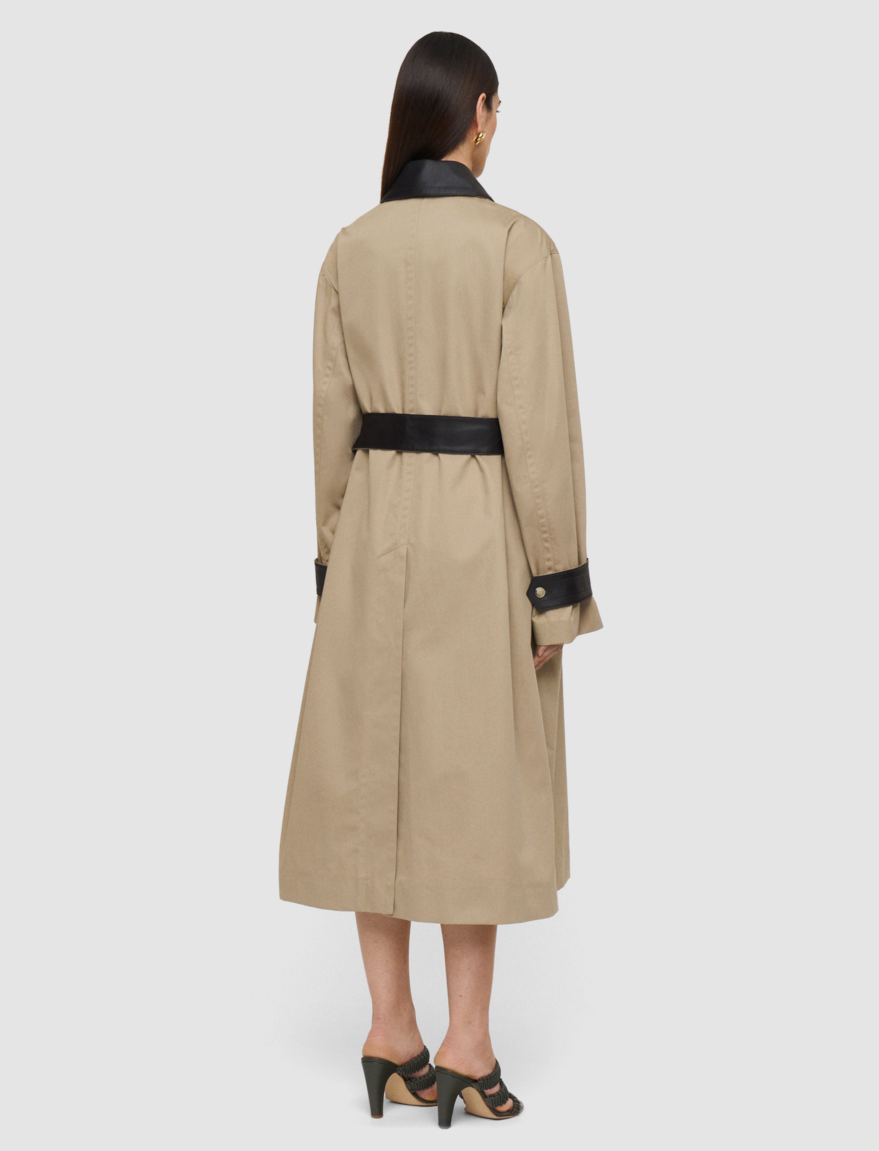 Zaman Cotton Leather トレンチコート - ベージュ | JOSEPH JP