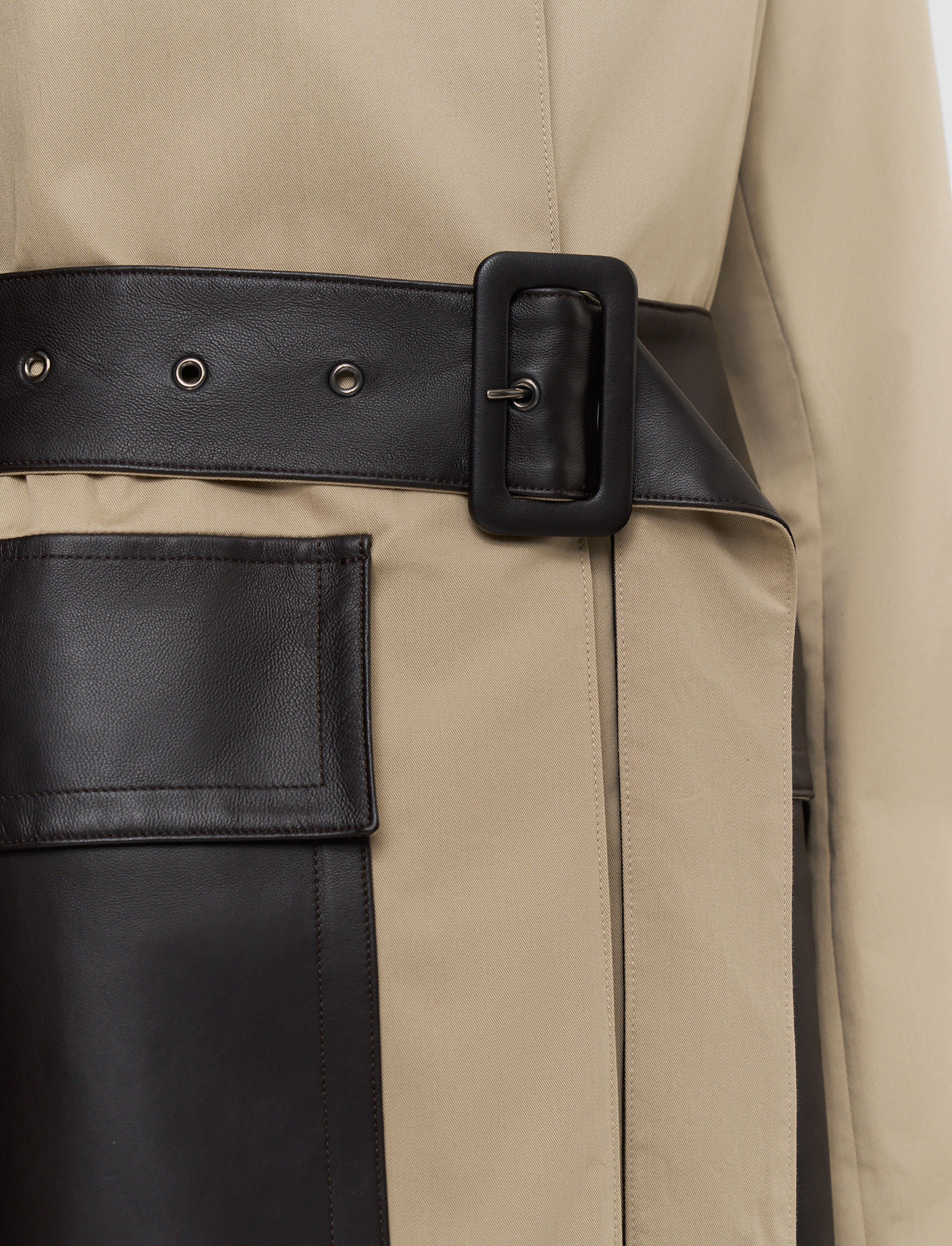 Zaman Cotton Leather トレンチコート - ベージュ | JOSEPH JP