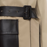 Beige Zaman Cotton Leather Trench Coat - Joseph