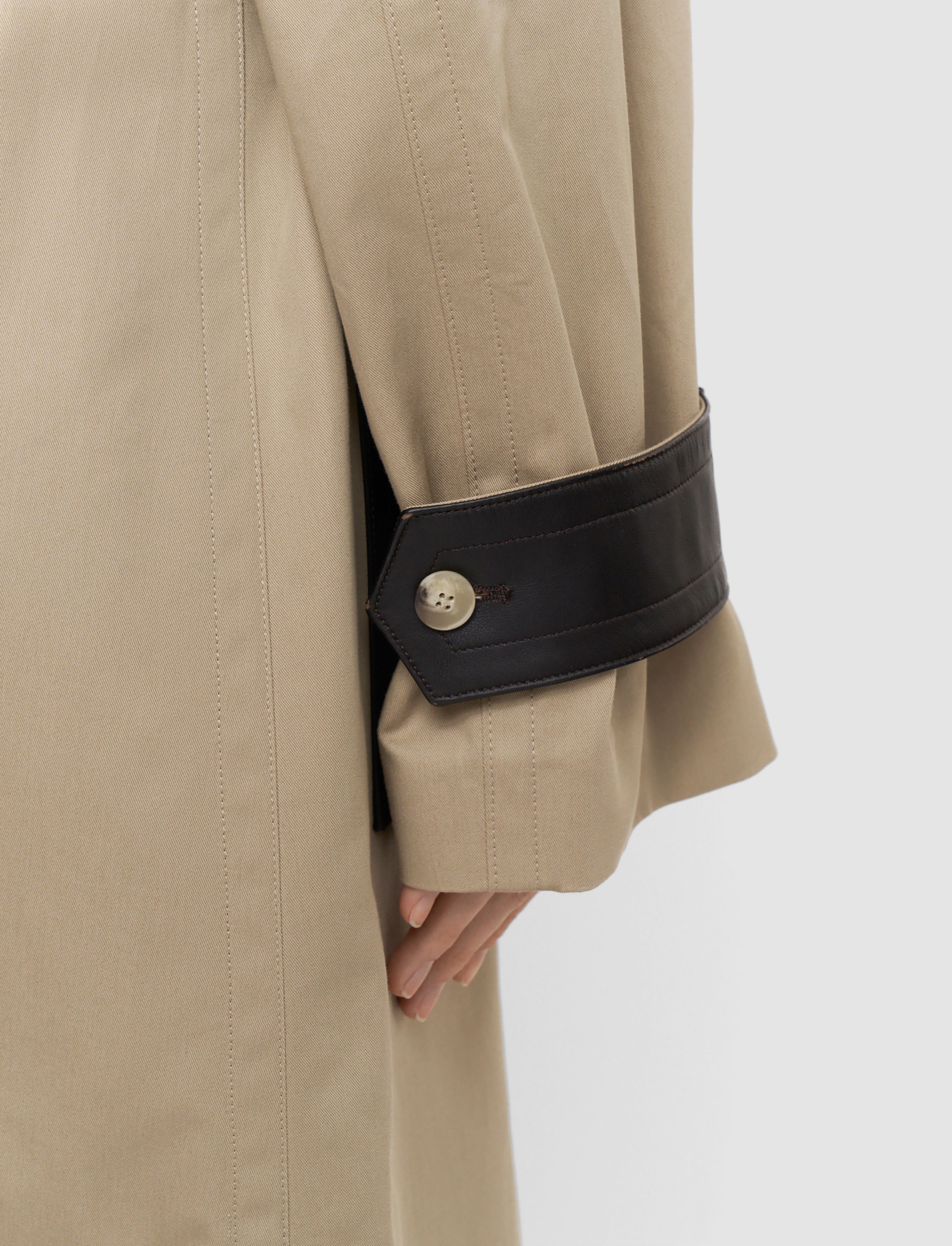 Zaman Cotton Leather トレンチコート - ベージュ | JOSEPH JP