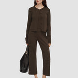 Brown Zeta Light Viscose Trousers - Joseph