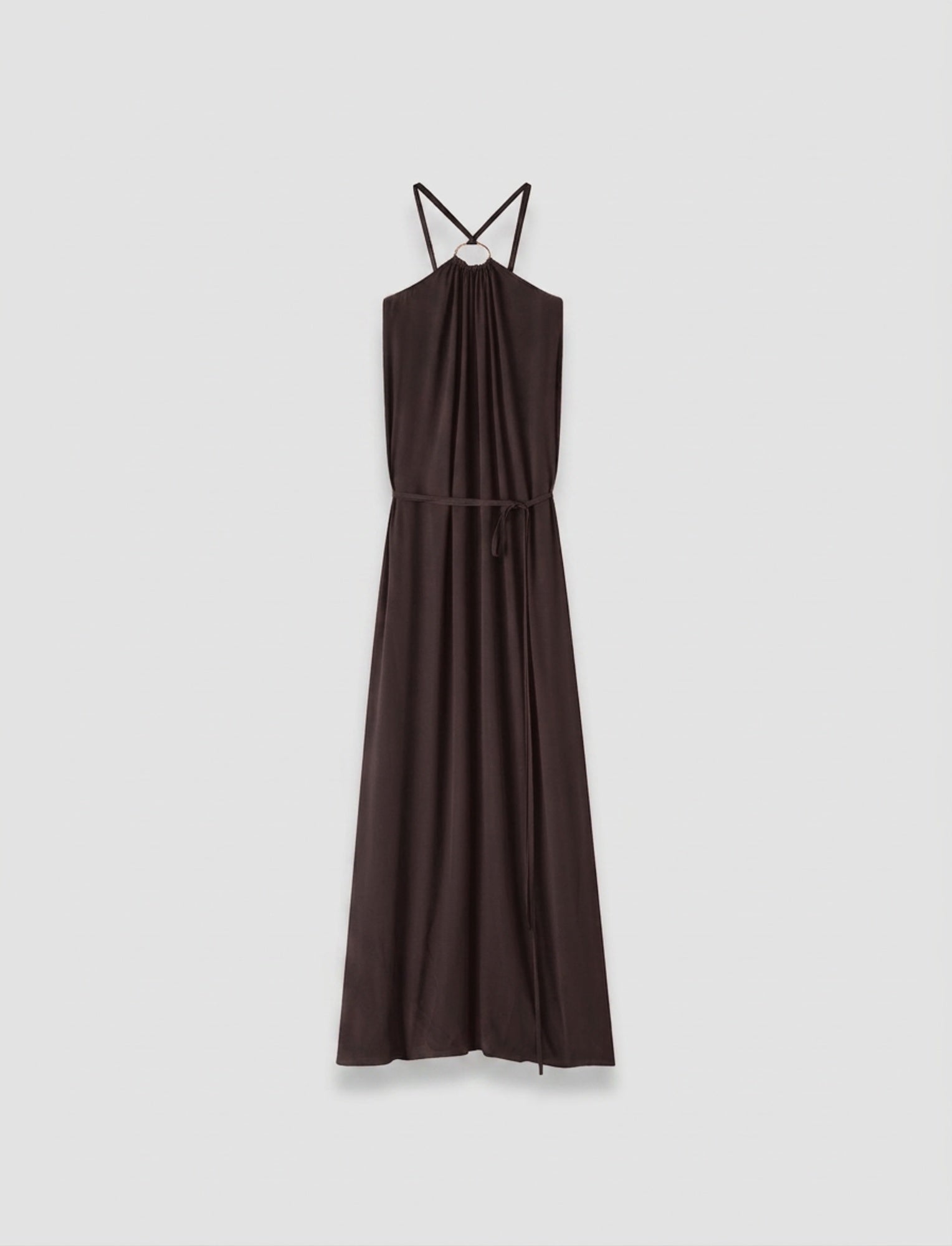 brown-zuzi-silk-blend-crepe-dress-JOSEPH